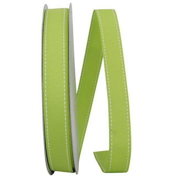 Reliant Ribbon Grosgrain Saddle Stitch Ribbon - Lime
