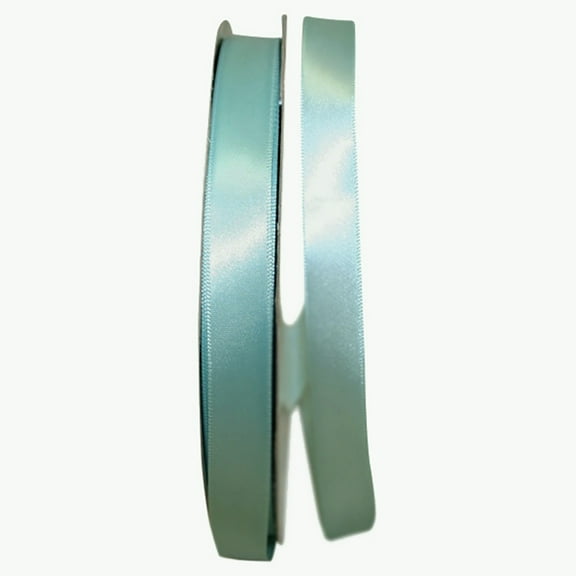 Reliant Ribbon Single Face Satin All Occasion Aqua Polyester Ribbon, 3600" x 0.62"