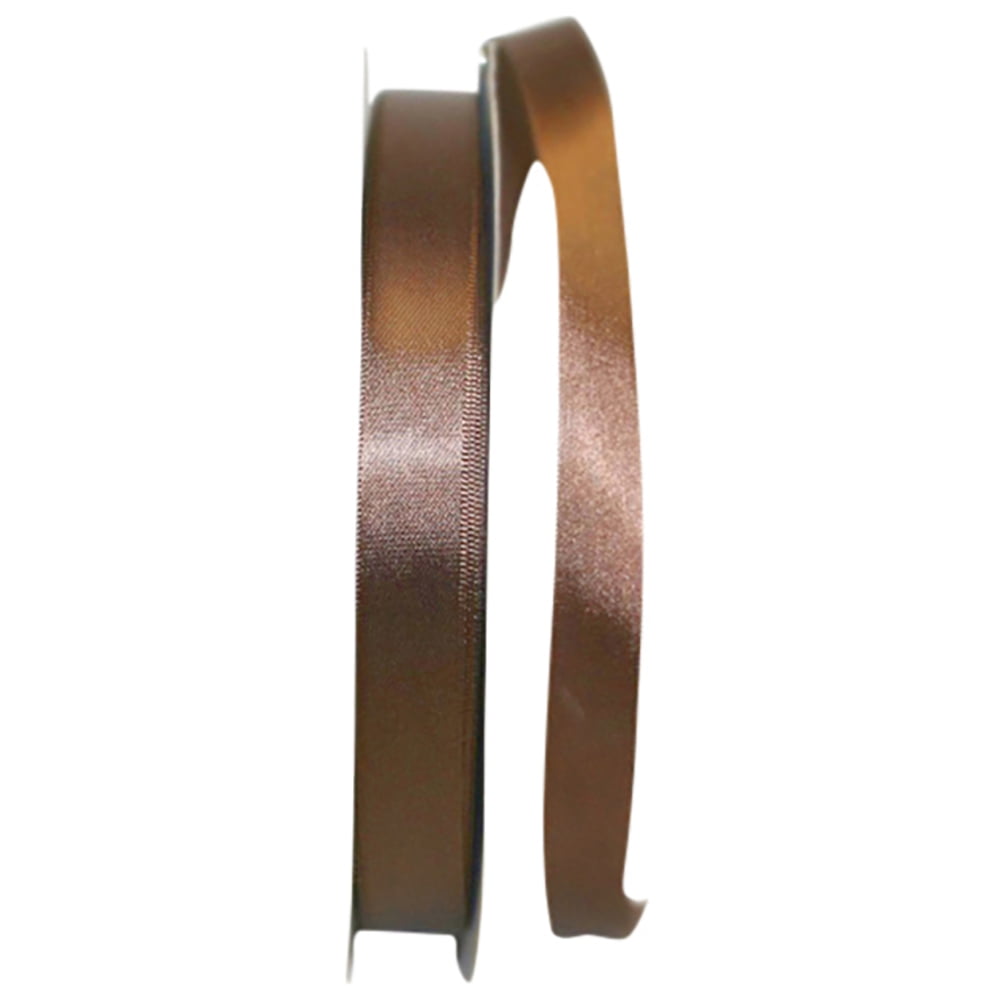 Reliant Ribbon Single Face Satin All Occasion Brown Polyester Ribbon, 3600" x 0.62"
