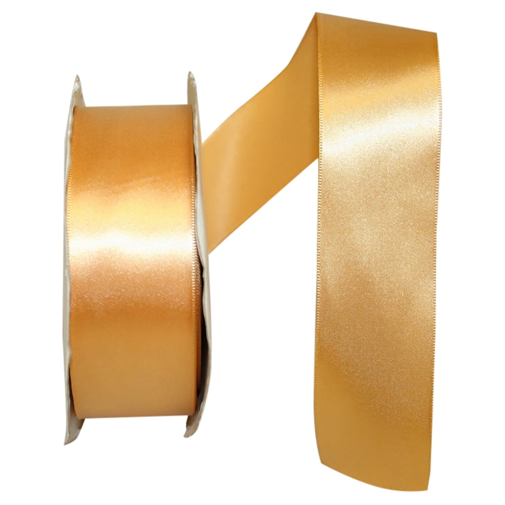 Reliant Ribbon Single Face Satin All Occasion Tan Polyester Ribbon, 1800 x  1.5