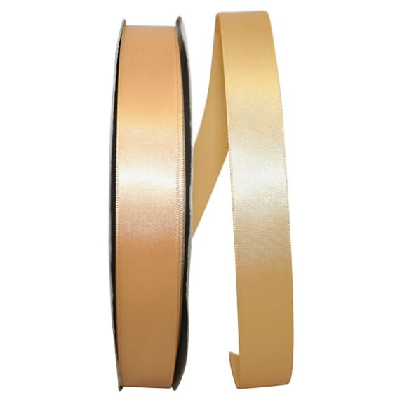 Reliant Ribbon Single Face Satin All Occasion Gold Polyester Ribbon, 3600" x 0.87"