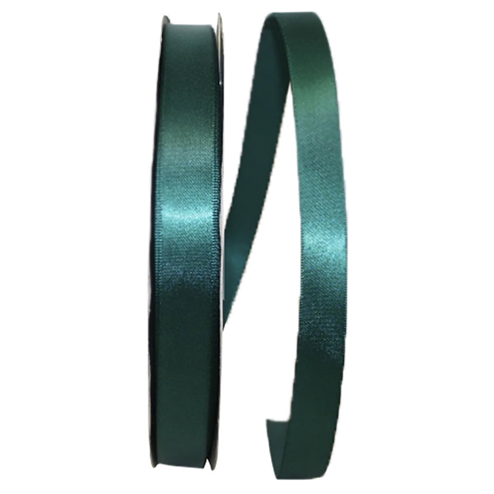 Reliant Ribbon Single Face Satin All Occasion Hunter Green Polyester Ribbon, 3600" x 0.62"