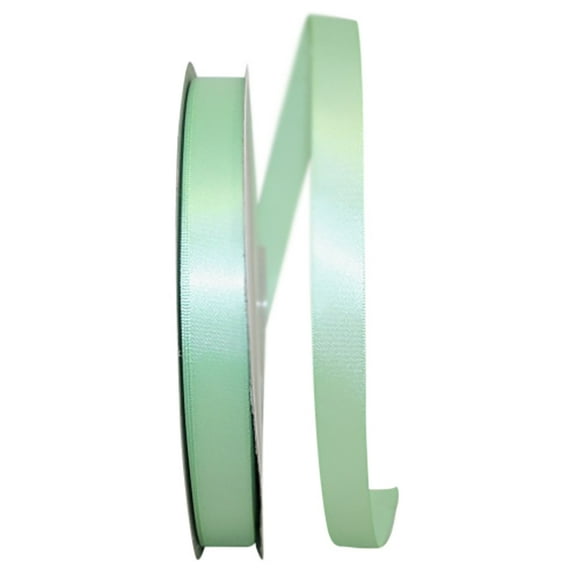 Reliant Ribbon Single Face Satin All Occasion Mint Green Polyester Ribbon, 3600" x 0.62"