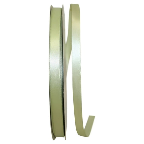 Reliant Ribbon Single Face Satin All Occasion Pistachio Green Polyester Ribbon, 3600" x 0.37"