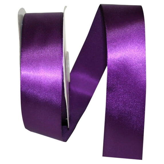 Reliant Ribbon Single Face Satin All Occasion Plum Purple Polyester Ribbon, 1800" x 1.5"