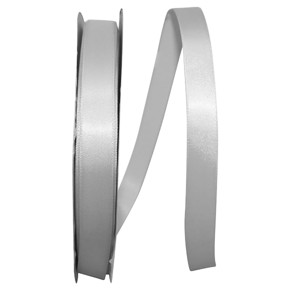 Reliant Ribbon Single Face Satin All Occasion Shell Grey Polyester Ribbon, 3600" x 0.62"