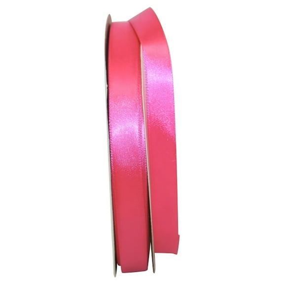 Reliant Ribbon Single Face Satin All Occasion Shocking Pink Polyester Ribbon, 3600" x 0.62"