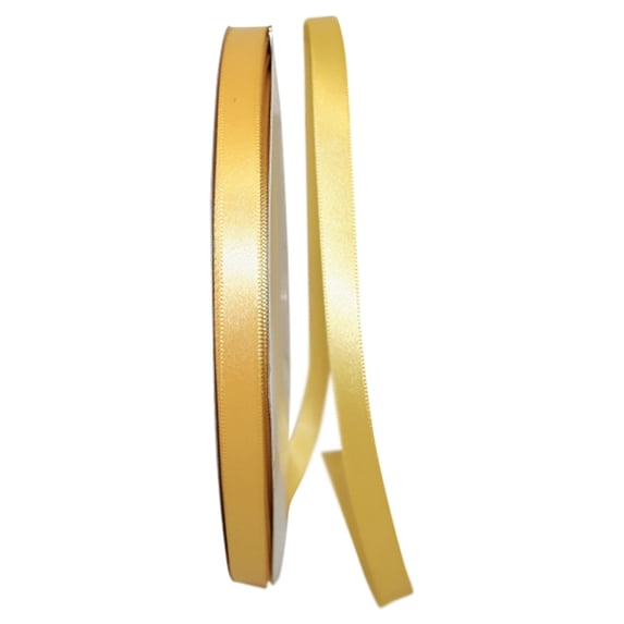 Reliant Ribbon Single Face Satin All Occasion Yellow Polyester Ribbon, 3600" x 0.37"