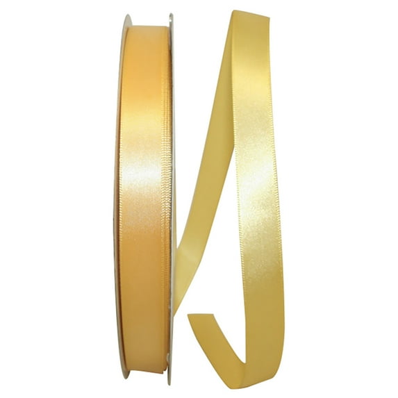 Reliant Ribbon Single Face Satin All Occasion Yellow Polyester Ribbon, 3600" x 0.62"