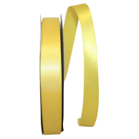 The Ribbon Roll - T5150-079-05C, Single Face Sfs Satin Ribbon, Yellow, 7/8 Inch, 100 Yards