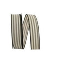 thumbnail image 1 of Reliant Ribbon  Ticking Linen Stripe Wired Edge Ribbon - Black - 10.5 in. x 20 Yards, 1 of 1