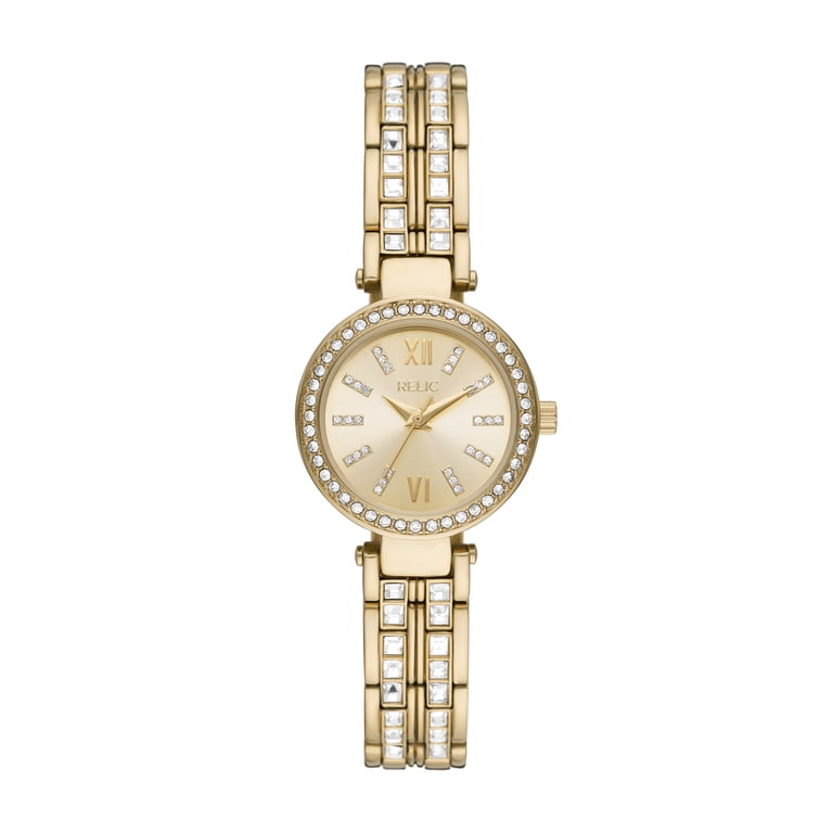 Relic By Fossil Anita Womens Crystal Accent Gold Tone Watch  display picture 2