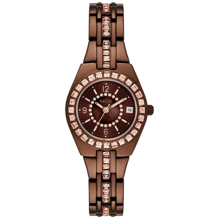 Chocolate fossil shop watch women's