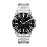 Relic by Fossil Mens Brett Three-Hand Day-Date, Silver-Tone Alloy Watch