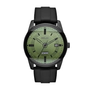 Relic Mens Everet Three-Hand Day-Date, Black Alloy Watch