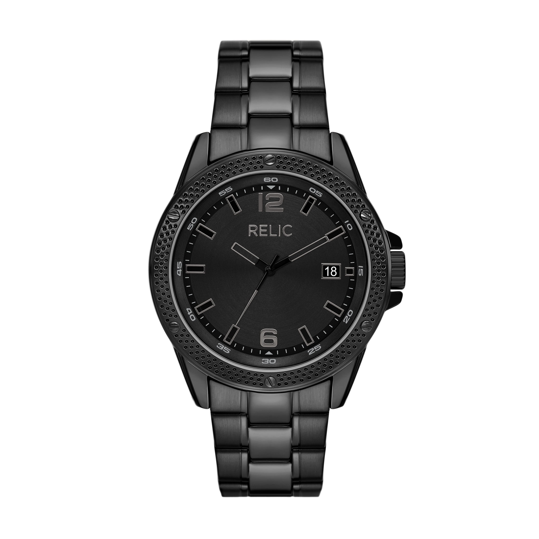 RELIC by Fossil Men's Jackson Three-Hand, Black Alloy Watch