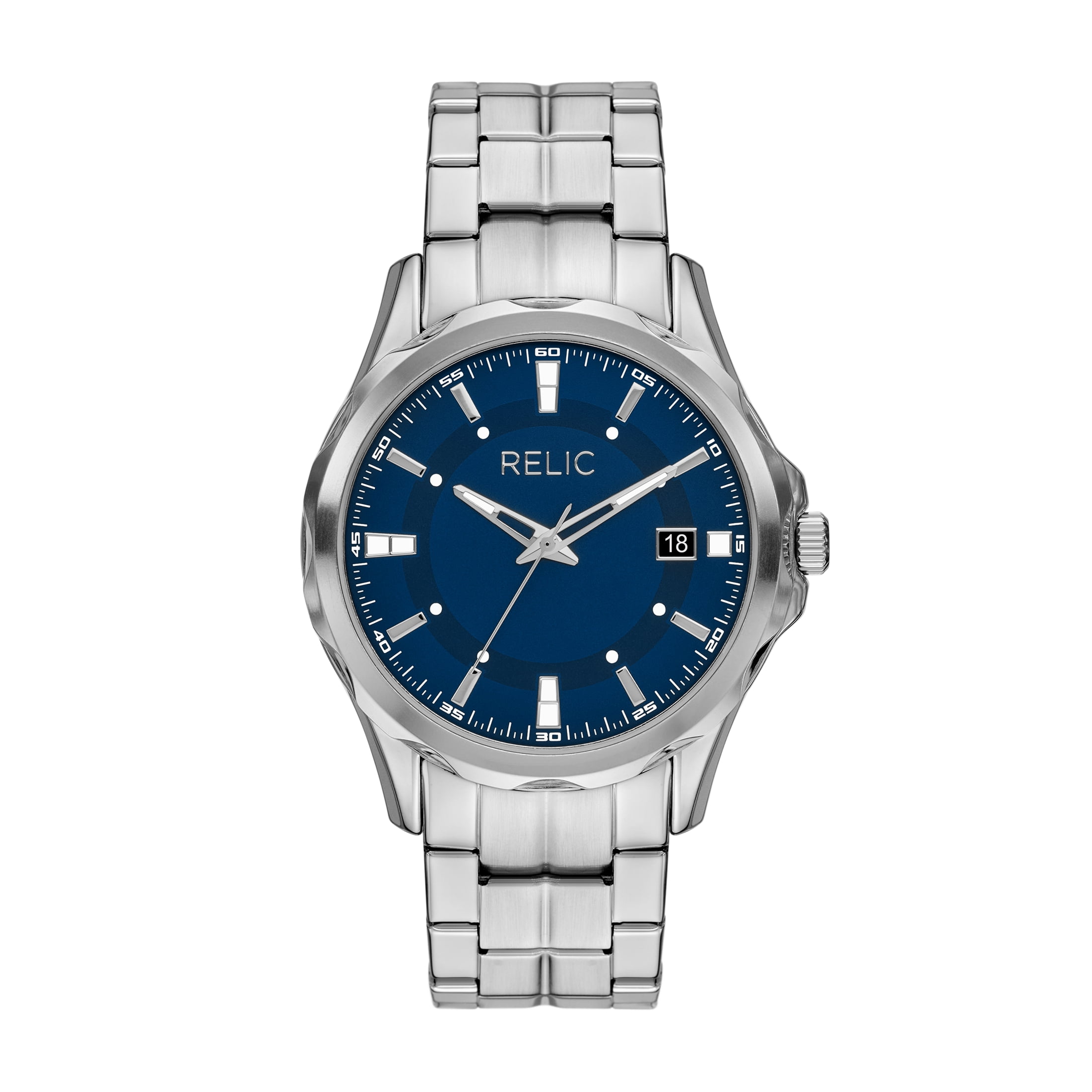 Relic by Fossil Men's Jaden Three-Hand, Date Silver-Tone Alloy Watch