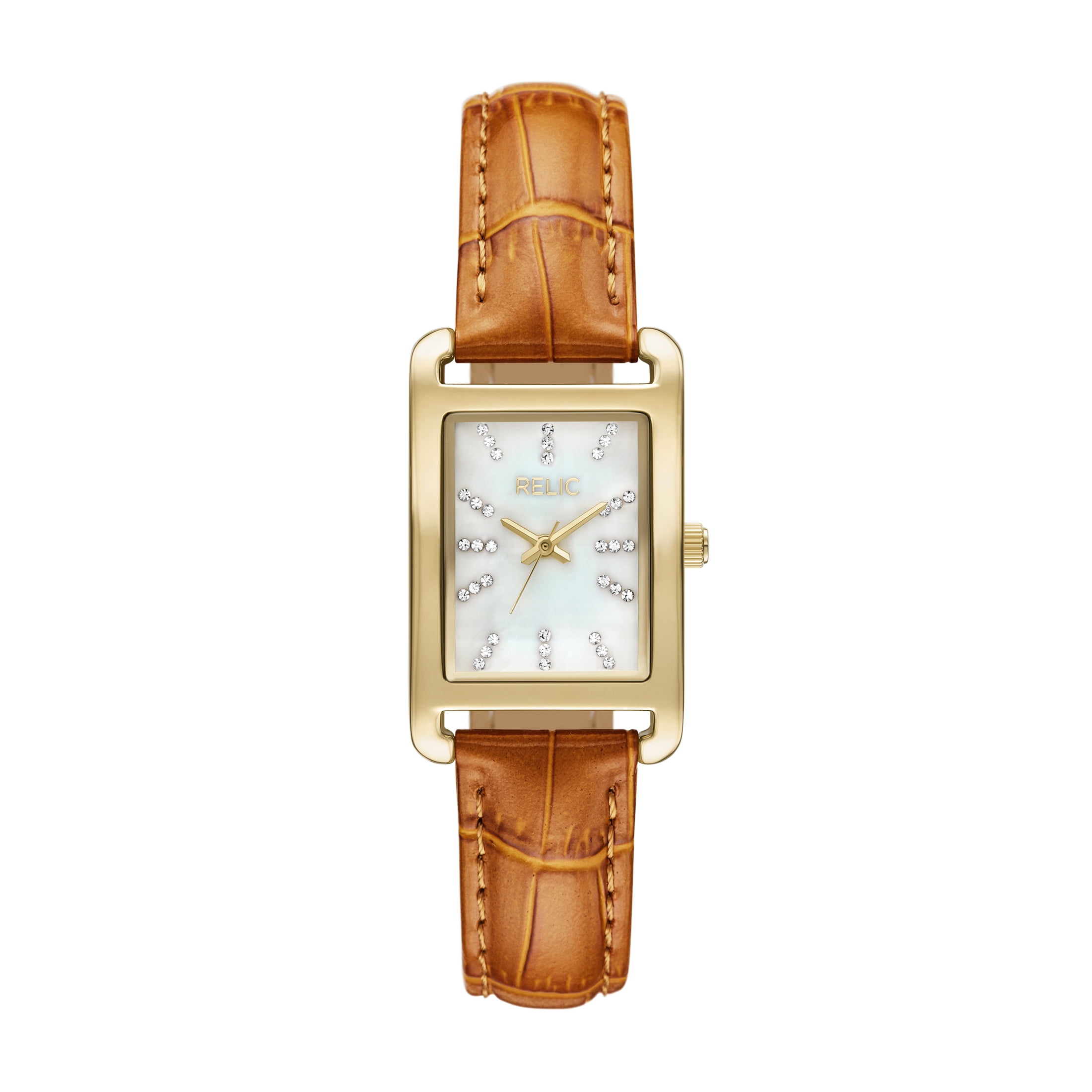 Relic by Fossil Women's Astrid Strap Three-Hand, Brown Leather Watch