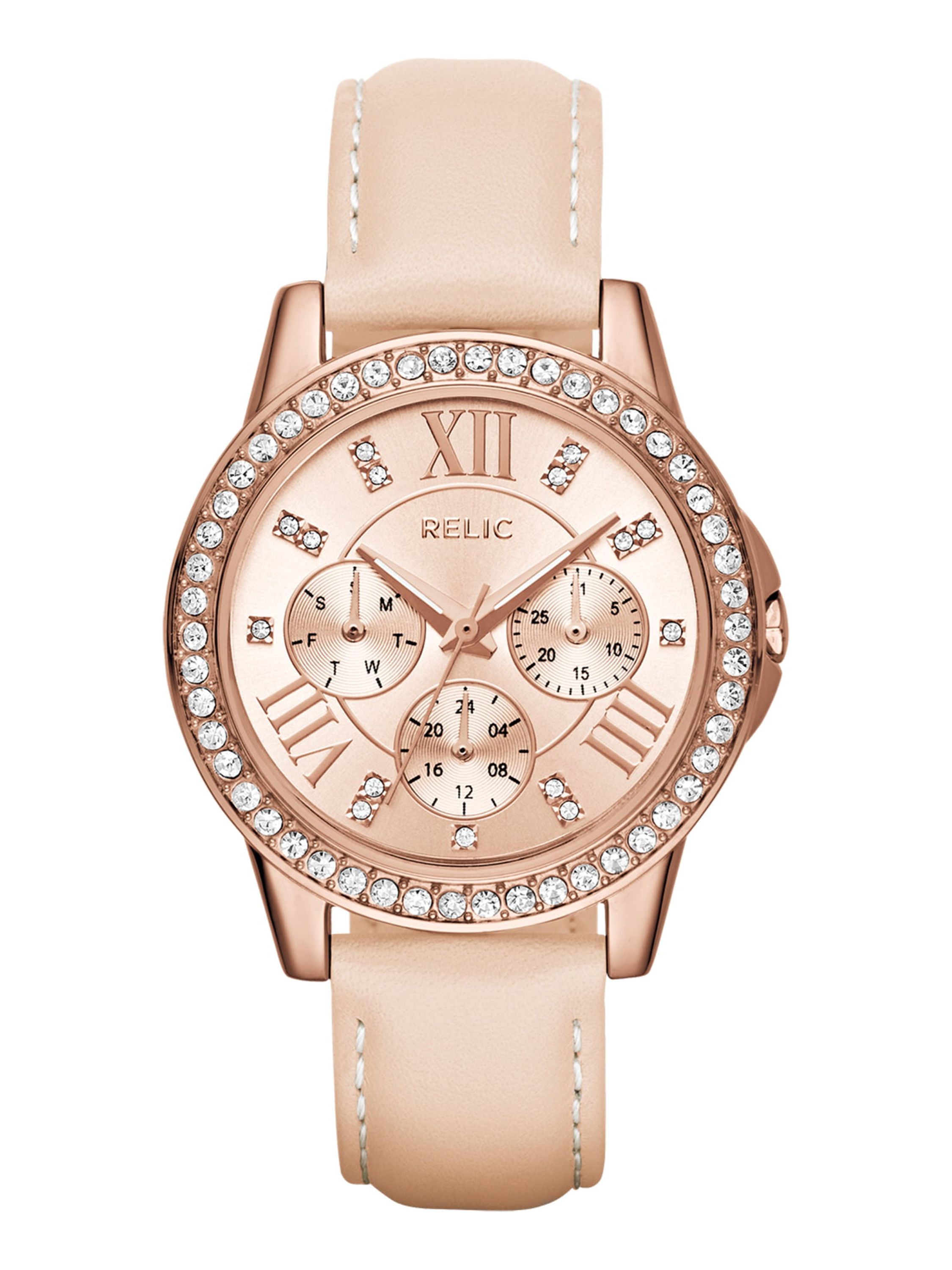 Relic by Fossil Women s Layla Multifunction Rose Gold and Blush