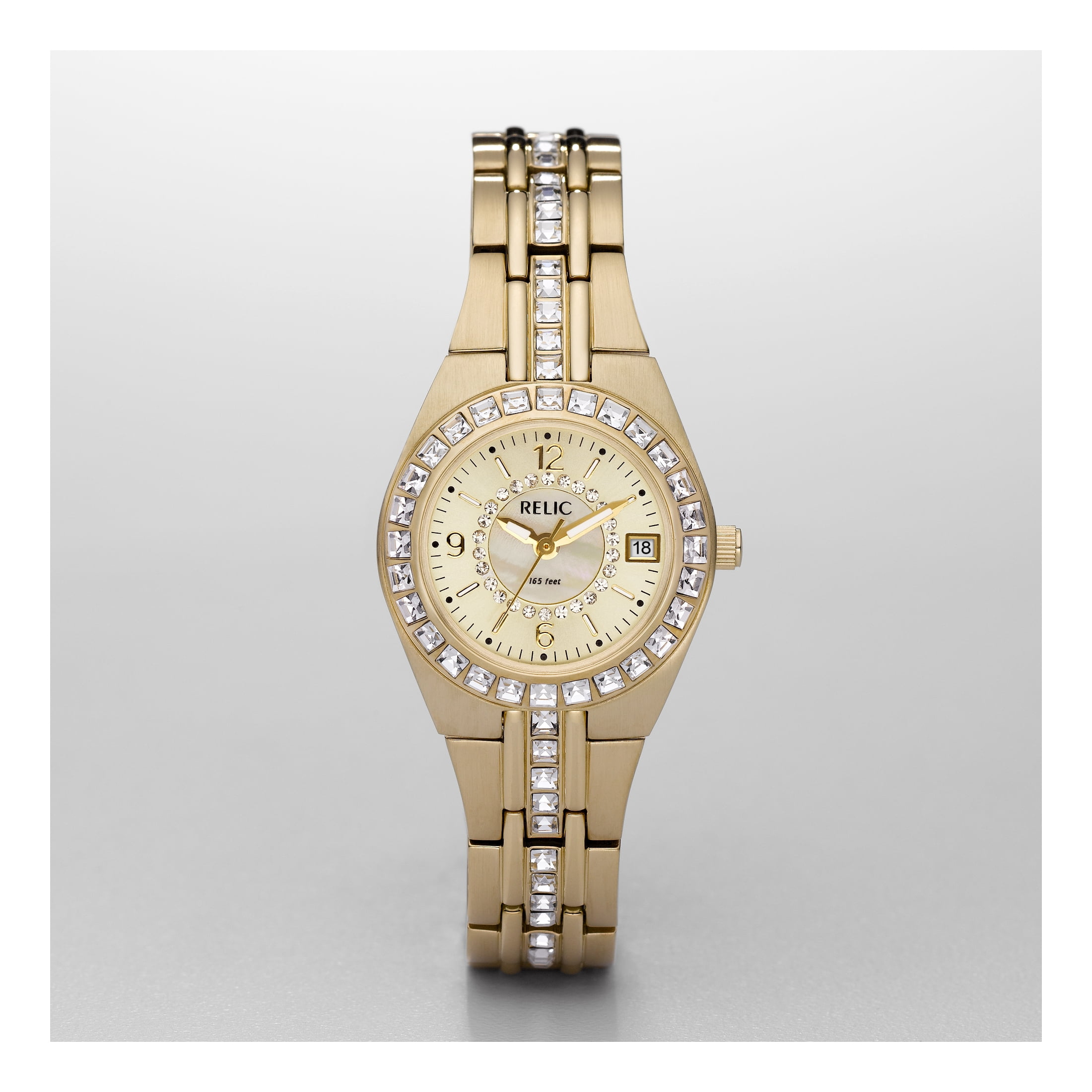 RELIC by Fossil Women's Queen's Court Three-Hand, Gold-Tone Stainless Steel Watch