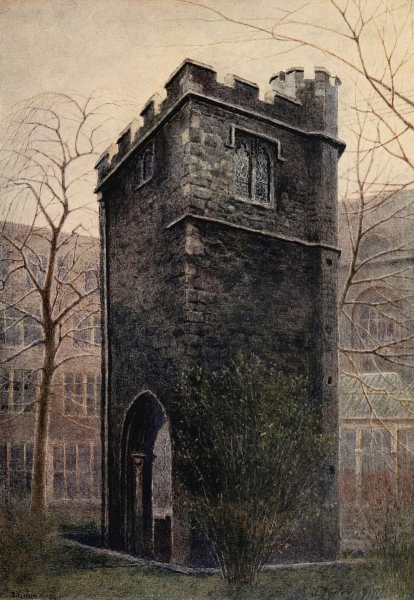Relics & Memorials of London 1910 All Hallows Steyning Star Alley Canvas Art - James Ogilvy (18 x 24)