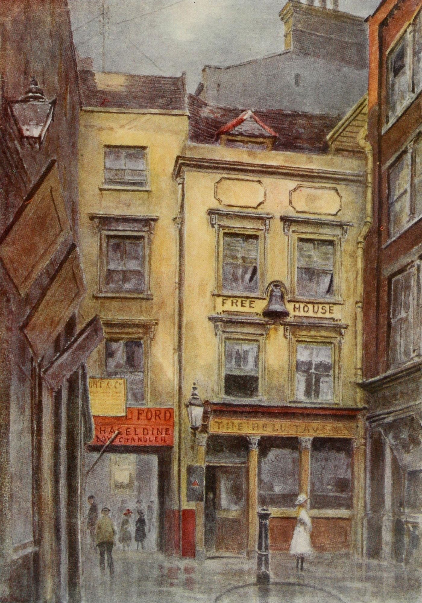 Relics & Memorials of London 1910 Bell Tavern Cornhill Canvas Art - James Ogilvy (18 x 24)