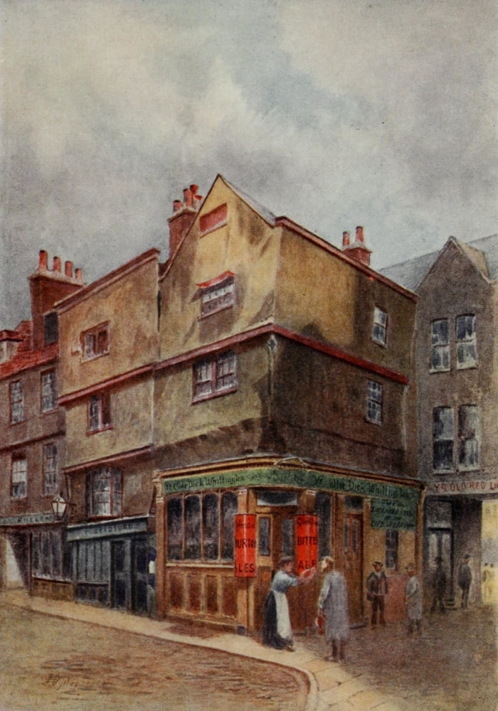 Relics & Memorials of London 1910 Dick Whittington Tavern Cloth Fair Canvas Art - James Ogilvy (24 x 36)