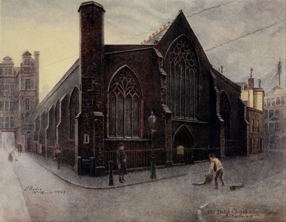 Relics & Memorials of London 1910 Dutch Church Austin Friars Canvas Art - James Ogilvy (18 x 24)