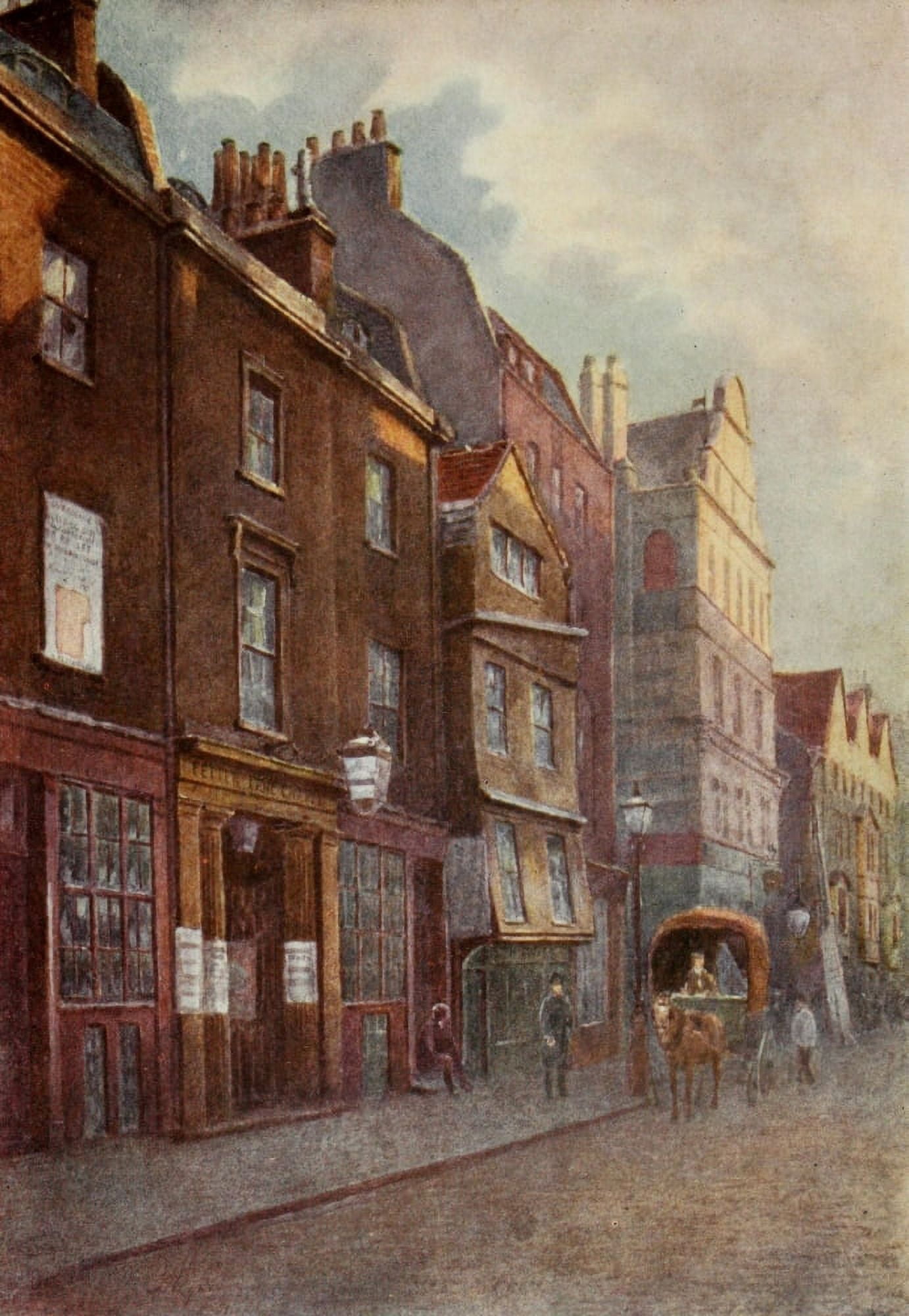 Relics & Memorials of London 1910 Fetter Lane & Wesleyan Chapel Canvas Art - James Ogilvy (24 x 36)