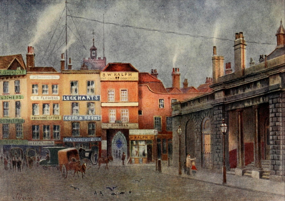 Relics & Memorials of London 1910 Martyrs Corner Smithfield Canvas Art - James Ogilvy (18 x 24)