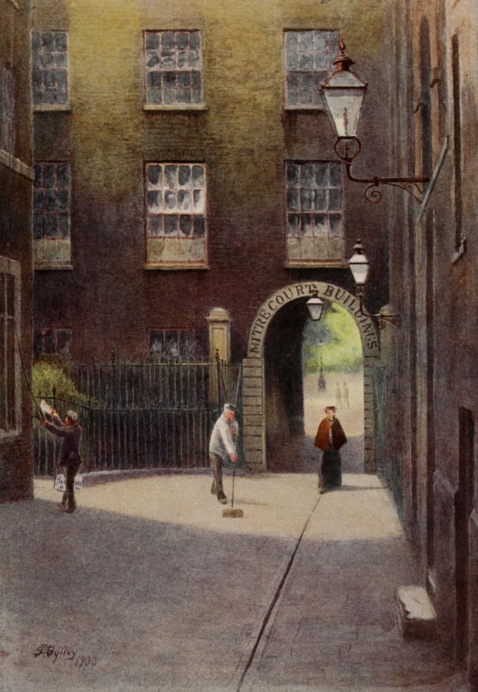 Relics & Memorials of London 1910 Mitre Court Fleet St Canvas Art - James Ogilvy (18 x 24)