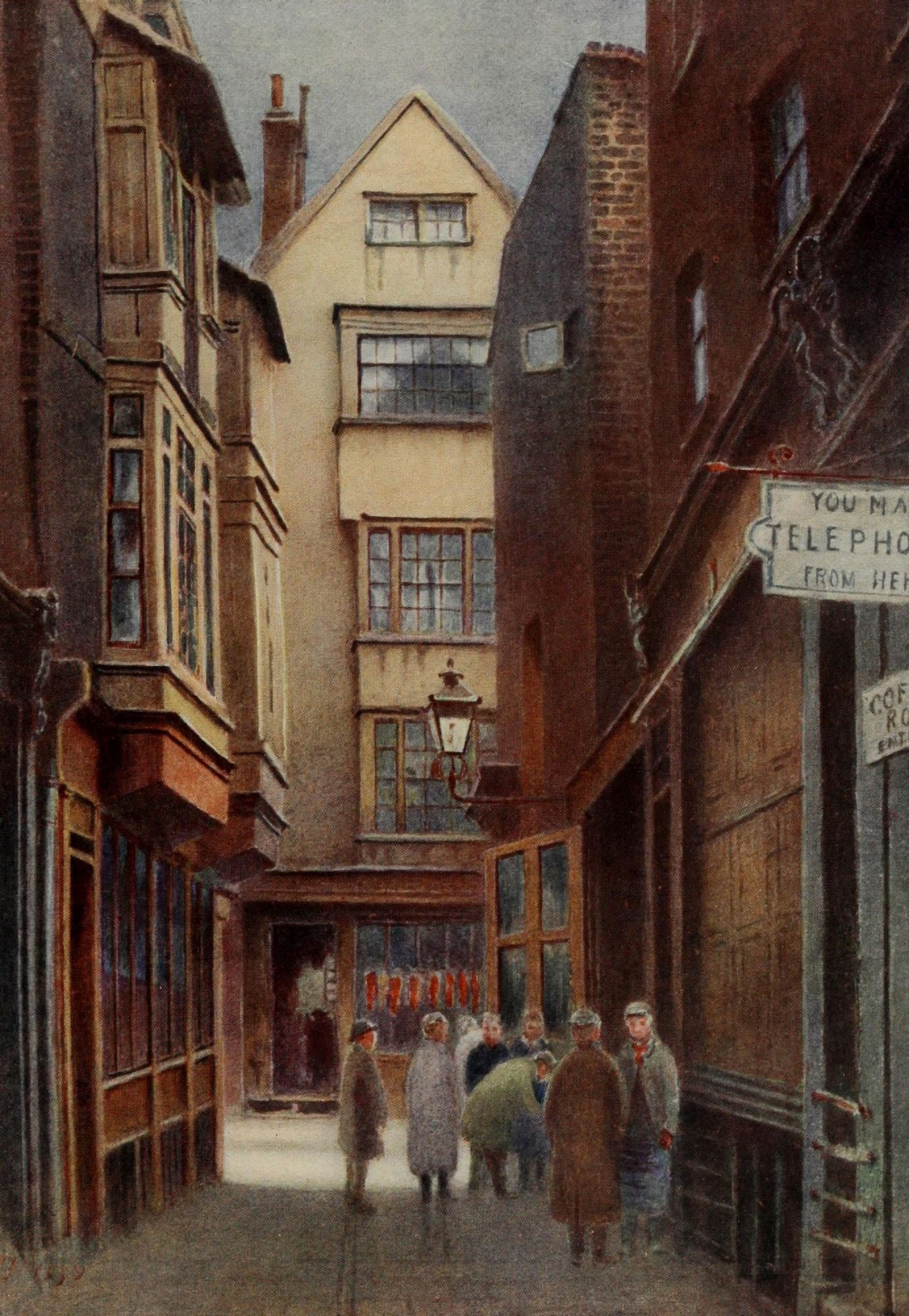 Relics & Memorials of London 1910 New Court Cloth Fair Canvas Art - James Ogilvy (24 x 36)