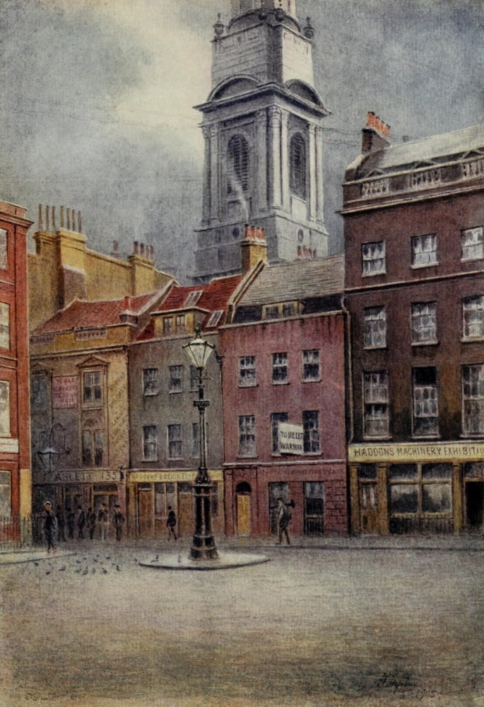 Relics & Memorials of London 1910 Salisbury Square Canvas Art - James Ogilvy (24 x 36)