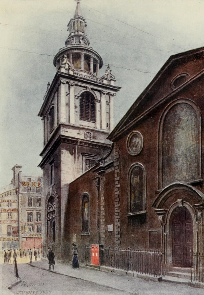 Relics & Memorials of London 1910 St Mary Le Bow Cheapside Canvas Art - James Ogilvy (18 x 24)
