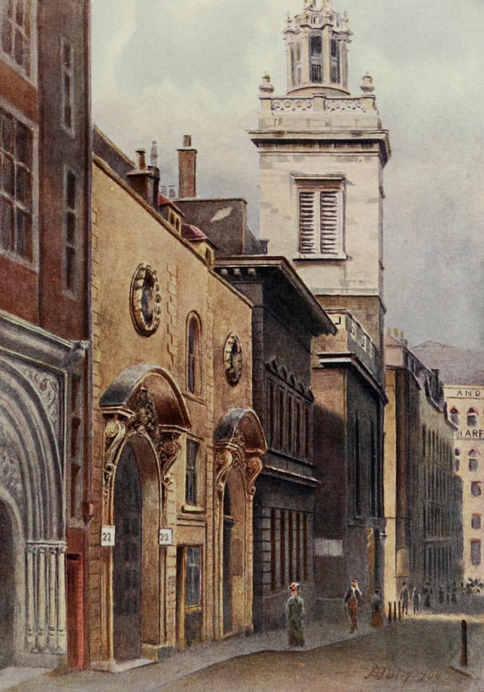 Relics & Memorials of London 1910 St Michael Royal College Hill Canvas Art - James Ogilvy (24 x 36)