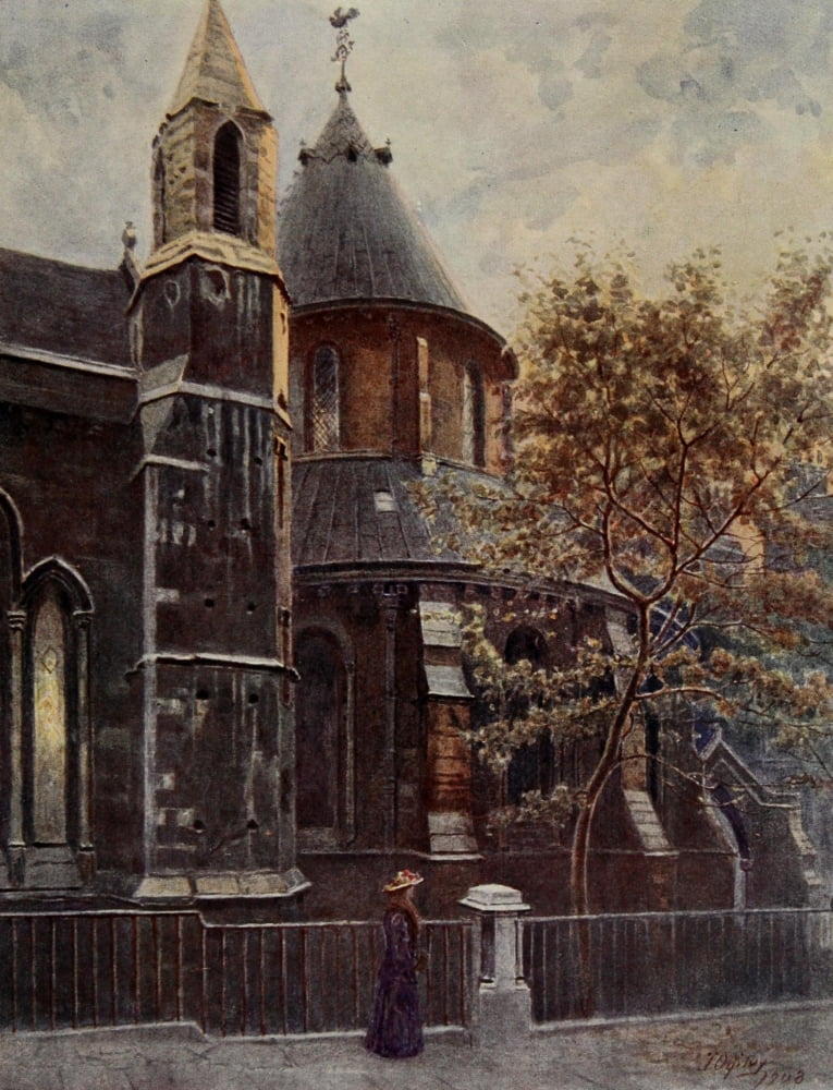 Relics & Memorials of London 1910 Temple Church Canvas Art - James Ogilvy (24 x 36)