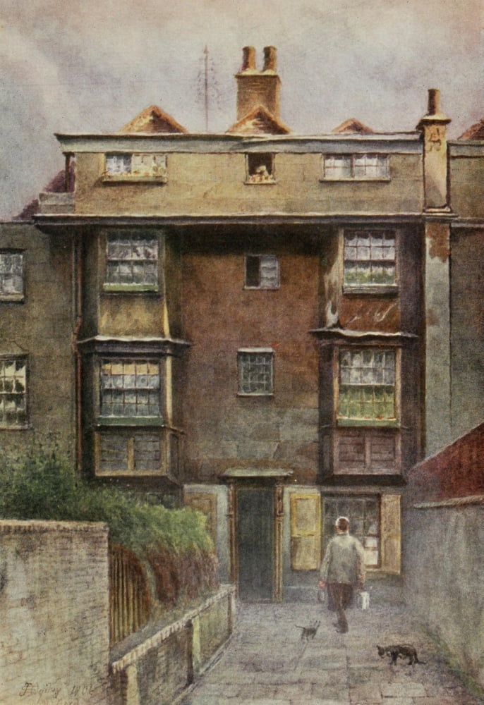 Relics & Memorials of London 1910 Tudor Houses Nevilles Court Canvas Art - James Ogilvy (18 x 24)