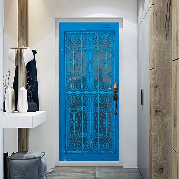 Relief Beach Sea Wallpaper House Door Design Self-adhesive D Door Sticker ration D Natural Scenery D