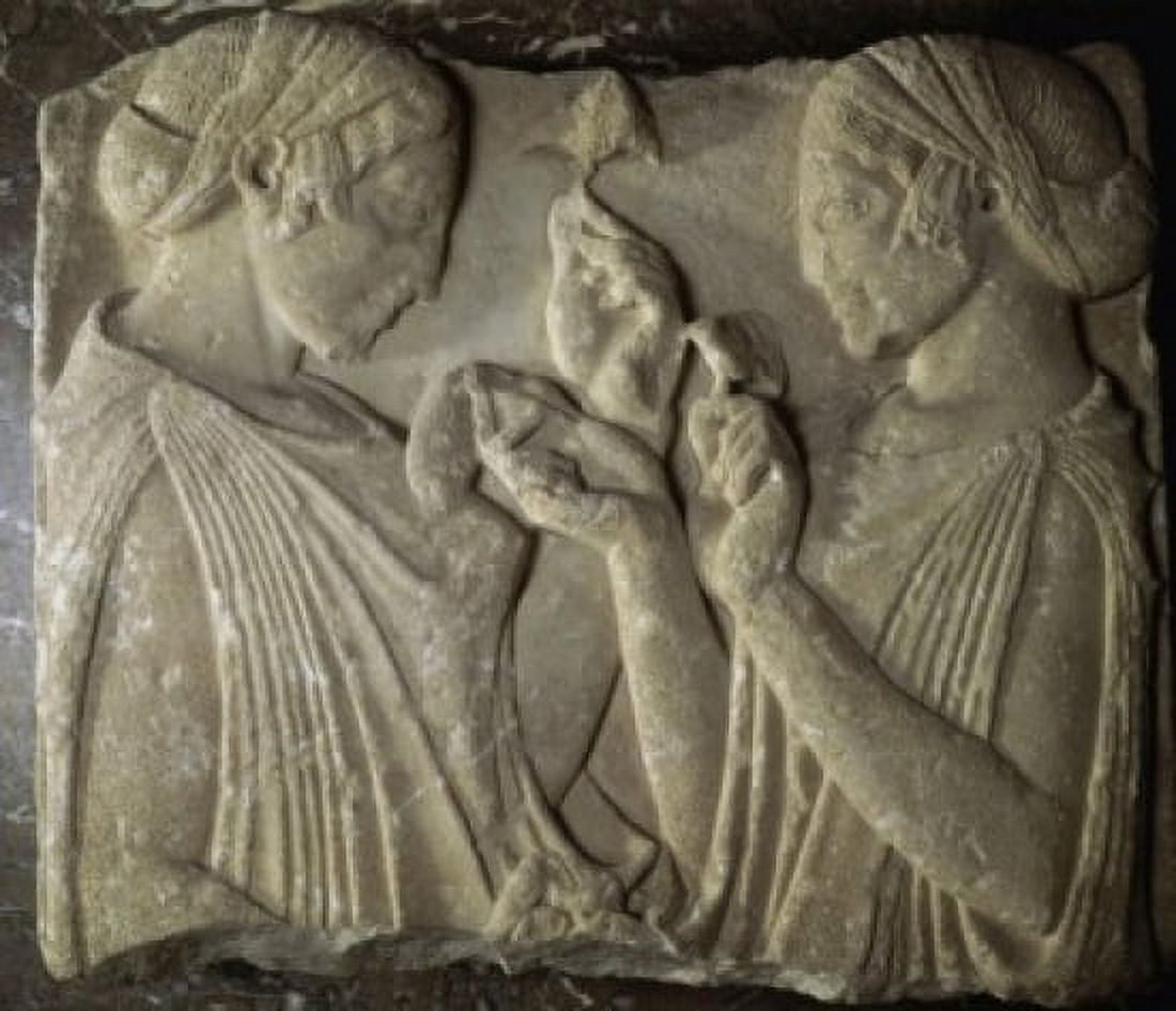 Relief  Exaltation of the Flower  Greek Art  Musee du Louvre Paris Canvas Art -  (18 x 24)