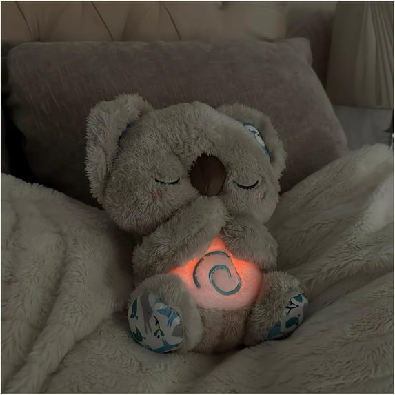 The Relief Koala Sleeping Koala Plush Breathing, Evora Anxiety Stress Relief Koala Otter Soothing Koala Bear Sleep Buddy, Baby Sleep Soother Calming Plush Breathing Stuffed Animal (Koala)