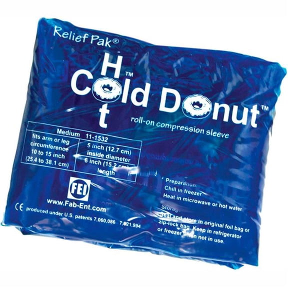 Relief Pak Cold N Hot Donut Compression Sleeve, Medium - 10 per Case