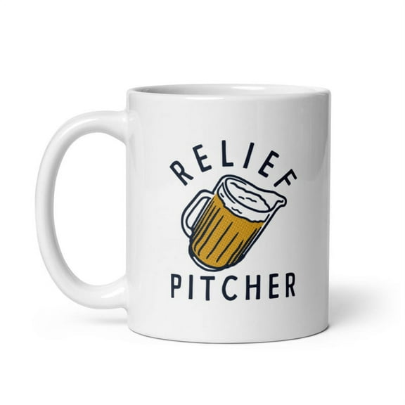 Relief Pitcher Mug Funny Beer Lovers Drinking Joke Novelty Cup