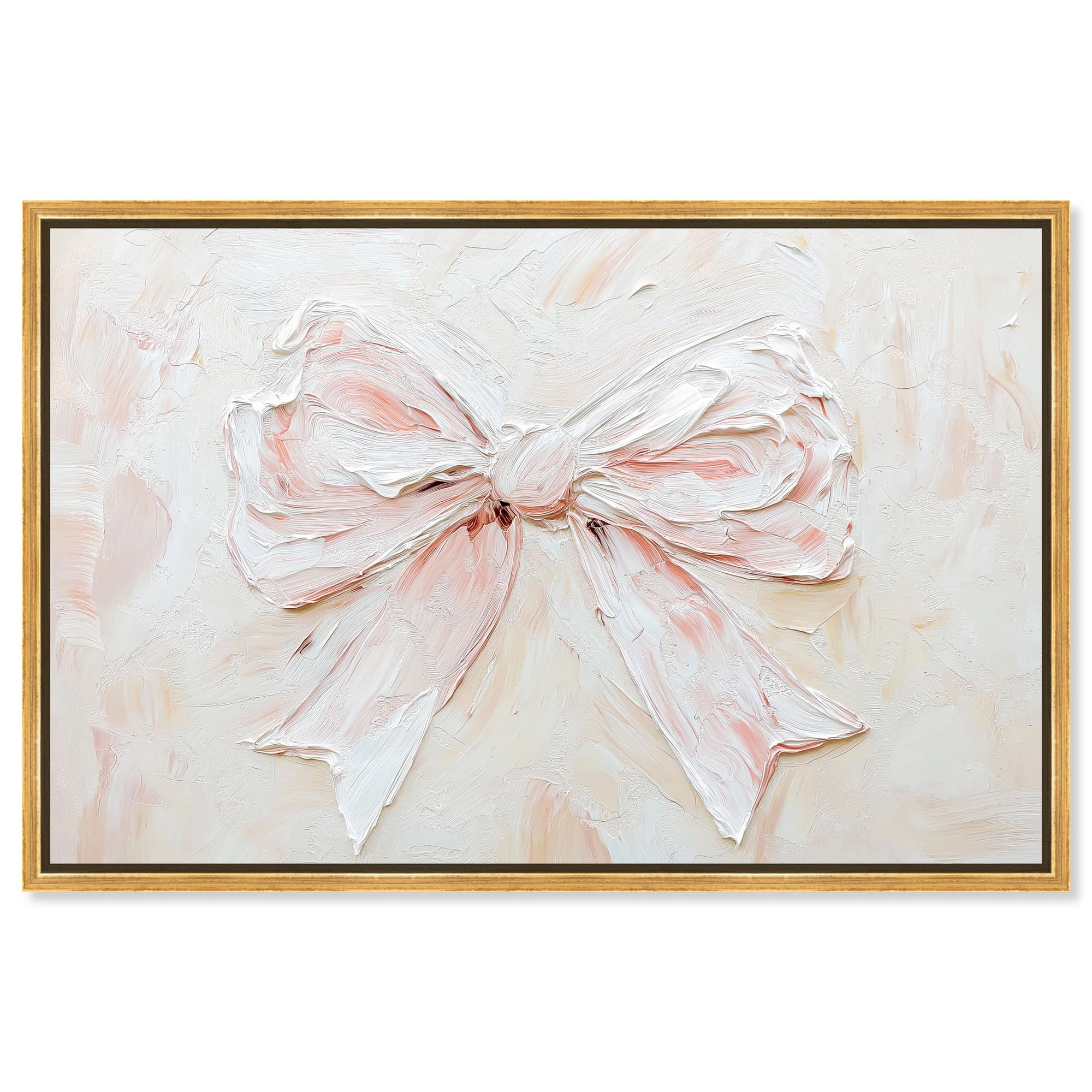 Relief Ribbons Canvas Fashion Wall Art by Art Remedy, Gold Frame, 36 x ...