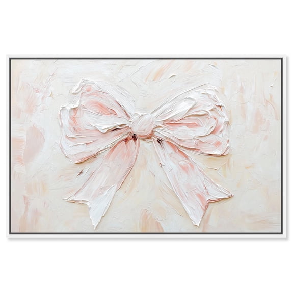 Relief Ribbons Canvas Fashion Wall Art by Art Remedy, White Frame, 36 x 24