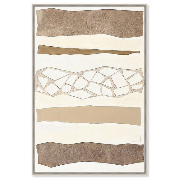 Relief Rifts I Canvas Textured Boho Art by Art Remedy, Silver Frame, 20 x 30