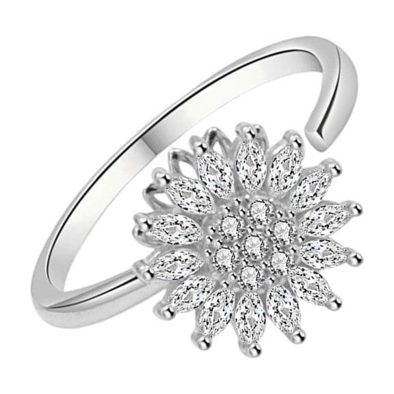 Relief Spinner Adjustable Open Design Womens Jewelry 925 Silver Gold Gift