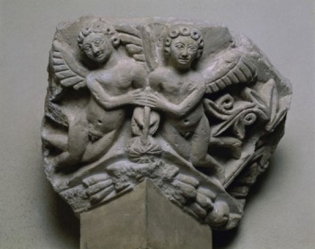 Relief  Two Angels  Coptic Art  Egyptian  Musee du Louvre Paris Canvas Art -  (24 x 36)