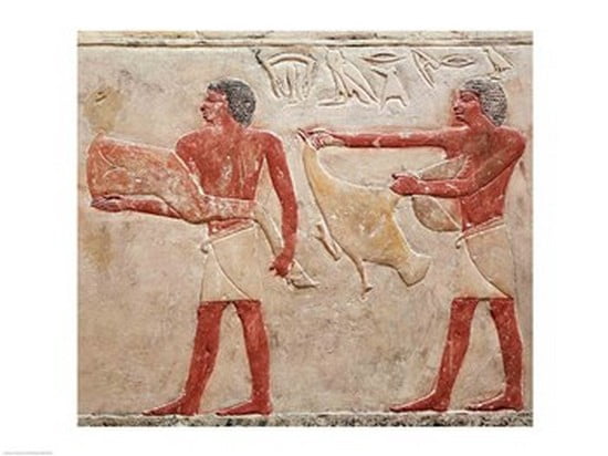 Relief depicting servants carrying a haunch of beef and a duck from the Tomb of Princess Idut Canvas Art - (24 x 18)