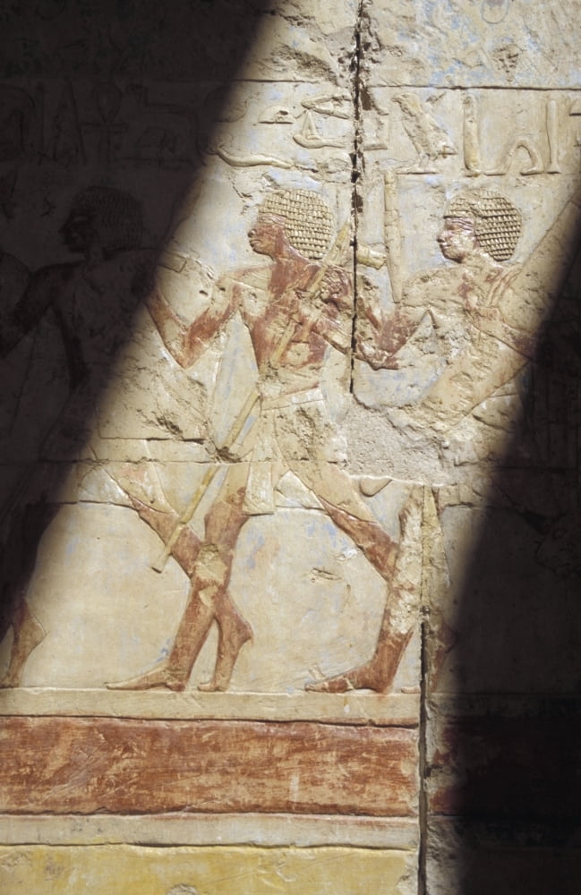 Reliefs At Hatshepsut Temple Canvas Art - Chris Bradley Design Pics (22 x 34)