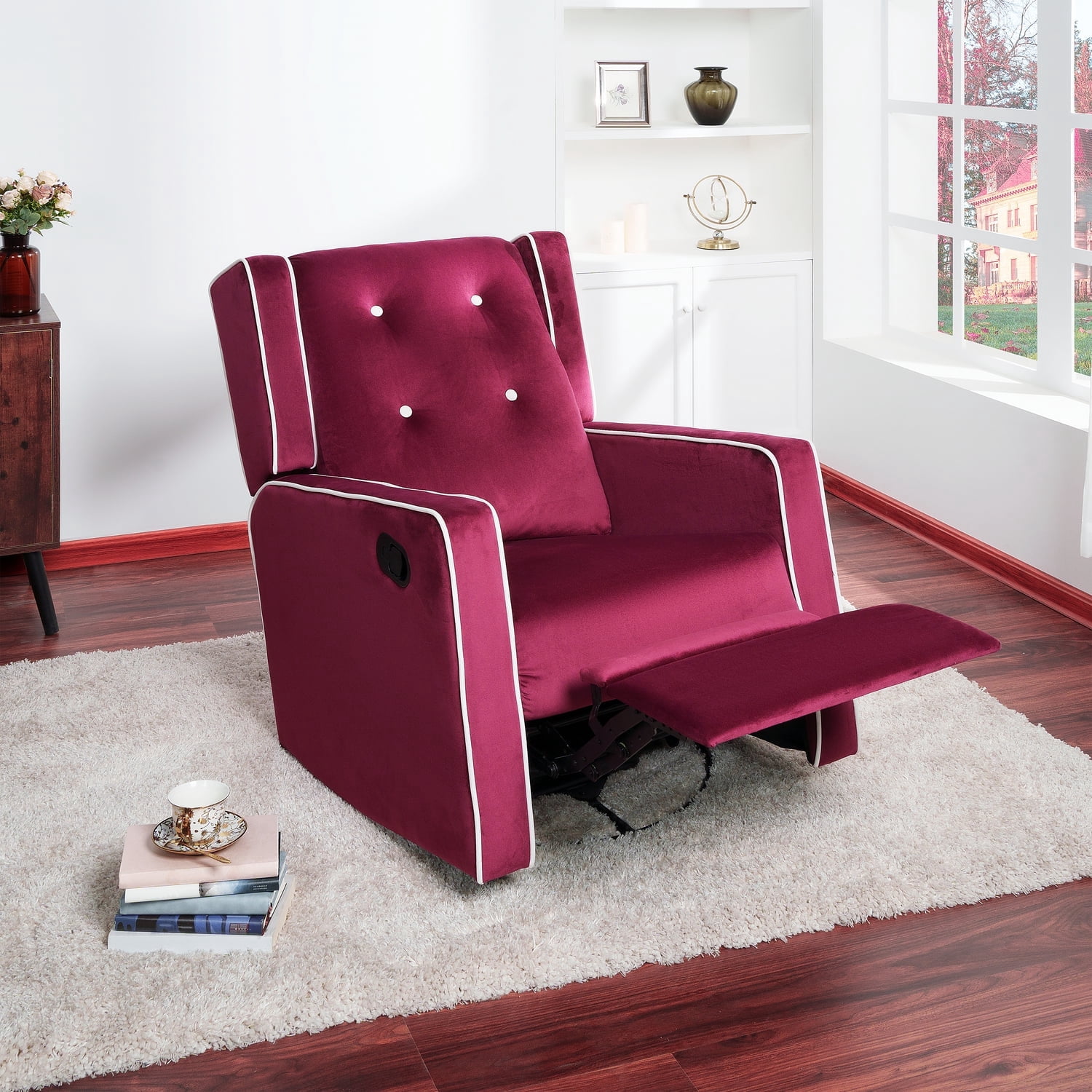 Jnoasmi Rocker Naomi Home Upholstered Swivel Rocker ReclinerChair with 360° Swivel ...